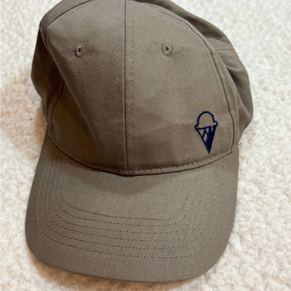 Brown Cap with Blueish Black Ice Cream Embroidery Unisex